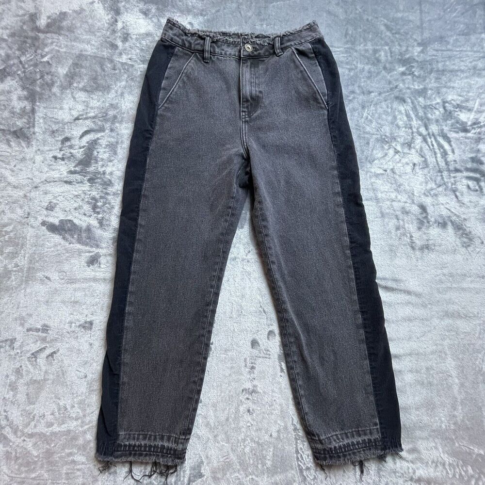initial Designer Jeans Womens Small Frayed Streetwear Two Toned Corduroy‎ Denim